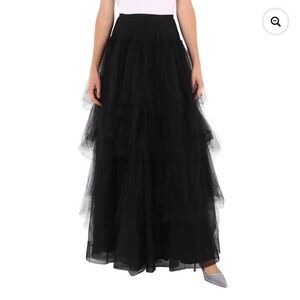 Burberry Runway Black Tulle Tiered Skirt